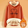 thumbnail image 2 of Hoodies for Women Dare Sweatshirt Christmas Scrub Tops Women Light Sweatshirt Fall Sweaters Lined Zip up Women's Hoodies plus Size Ladies Medium Sweat Tops Womens Quilt Pullover Orange L, 2 of 3