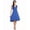 Blue, variant on New Women V-Neck Sleeveless Solid Fit and Flare Casual Dress HFON