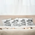 thumbnail image 7 of Ambesonne Tropical Throw Pillow Cover 4 Pack, Lighthouse Island Tree, 18", Black White, 7 of 7