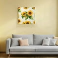 thumbnail image 4 of Canvas Print Wall Art Oil Paintings Summer Watercolor Sunflower Picture Prints Artwork for Living Room Kitchen Bathroom Bedroom,Stretched and Framed Ready to Hang,Green Leaves Retro Letter Texture, 4 of 9
