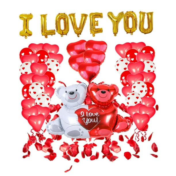 Globos de San Valentín con forma de corazón rojo, globo de aluminio IPS, decoración romántica para B