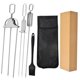 thumbnail image 2 of Pinchos de metal para asar a la parrilla Tenedor de acero inoxidable para asar a la parrilla Pinchos para carnes y verduras Juego de tenedor para barbacoa y cepillo para aceite Akmoler, 2 of 9