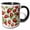 Black/White, variant on 3drose, Cute Strawberry Background, 11oz Two-tone Blue Mug