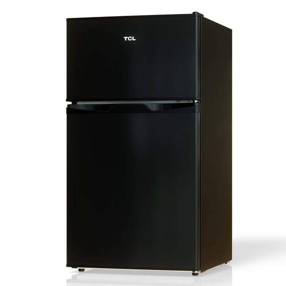 TCL 3.1 Cu. Ft. Compact Double Door Refrigerator in Black, TRM31D4AB