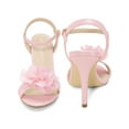 thumbnail image 6 of BLISSFUL STEP Flower Open Toe Ankle Strap Slingback Stiletto Heel Sandals for Women Bling Pink 9, 6 of 7