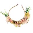 thumbnail image 4 of beige white flower wreath flower hairband flower headband. for girl woman bride, 4 of 5