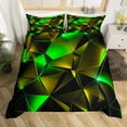 thumbnail image 2 of Erosebridal Modern Abstract Comforter Cover Twin, Yellow Green Bedding Twin Size, Geometric Honeycomb Decor, Reversible（No Comforter）, 2 of 7
