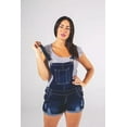 thumbnail image 3 of JuicyTrendz Women’s Denim Bib Pocket Short Dungarees Stretch Casual Summer Comfy Jumpsuit Blue-Ripped 20, 3 of 6