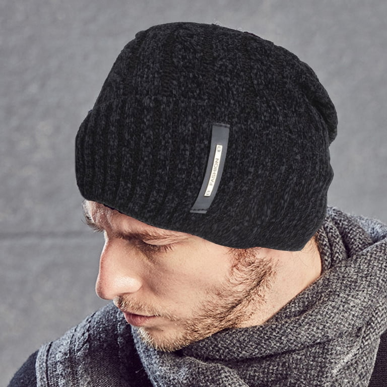 D-GROEE Men Beanie Winter Hat - Warm Woolen Yarn Chunky  display picture 1