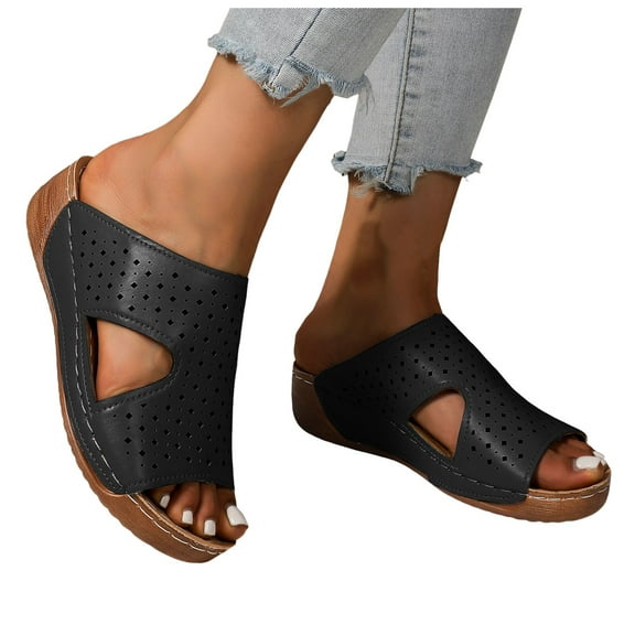 Dakaela Orthopedic Wedge Sandals for Women Comfort Dressy Summer Shoes Casual Walking Platform Slides