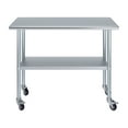 thumbnail image 2 of AmGood 18 in. x 48 in. Stainless Steel Table with Casters | Kitchen Prep Table On Wheels, 2 of 9