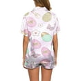 thumbnail image 3 of GDREDA pyjamas pour Femmes Ensembles 2 Pcs pyjamas pour Femmes Tigre Floral Imprimé Graphique Chemise à Boutons à Manches Courtes et Short Ensemble de Pyjama Femmes Ensembles de Pyjama pyjamas Rose,G, 3 of 5
