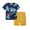 Navy Blue T-Shirt + Yellow Pants, variant on Esaierr Baby Toddler Boys Girls Outfits Cartoon Short Sleeve T-Shirt Top   Shorts Summer Newborn Set 2Pcs for 2-8Y