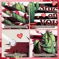 thumbnail image 4 of Cartoon Stuck on You Banner Red & Green Tone Romantic Backdrop Heart Print Potted Cactus Design Love Display for Valentine's Day Celebration Couple Anniversary Party Love Confession Occasion, 4 of 9