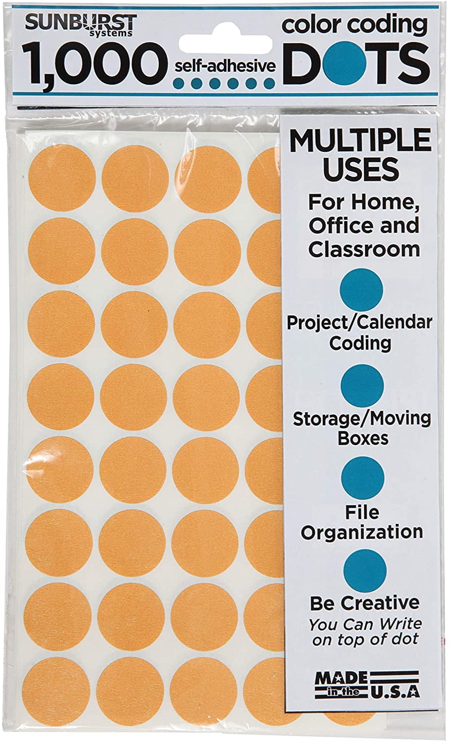 Sunburst Systems 7061 Blank Butternut Color Dot Coding Label Stickers,  Garage Sale, Yard Sale, Crafts, Organization, Moving, 3/4 Inch, 1000 Count  - Walmart.com