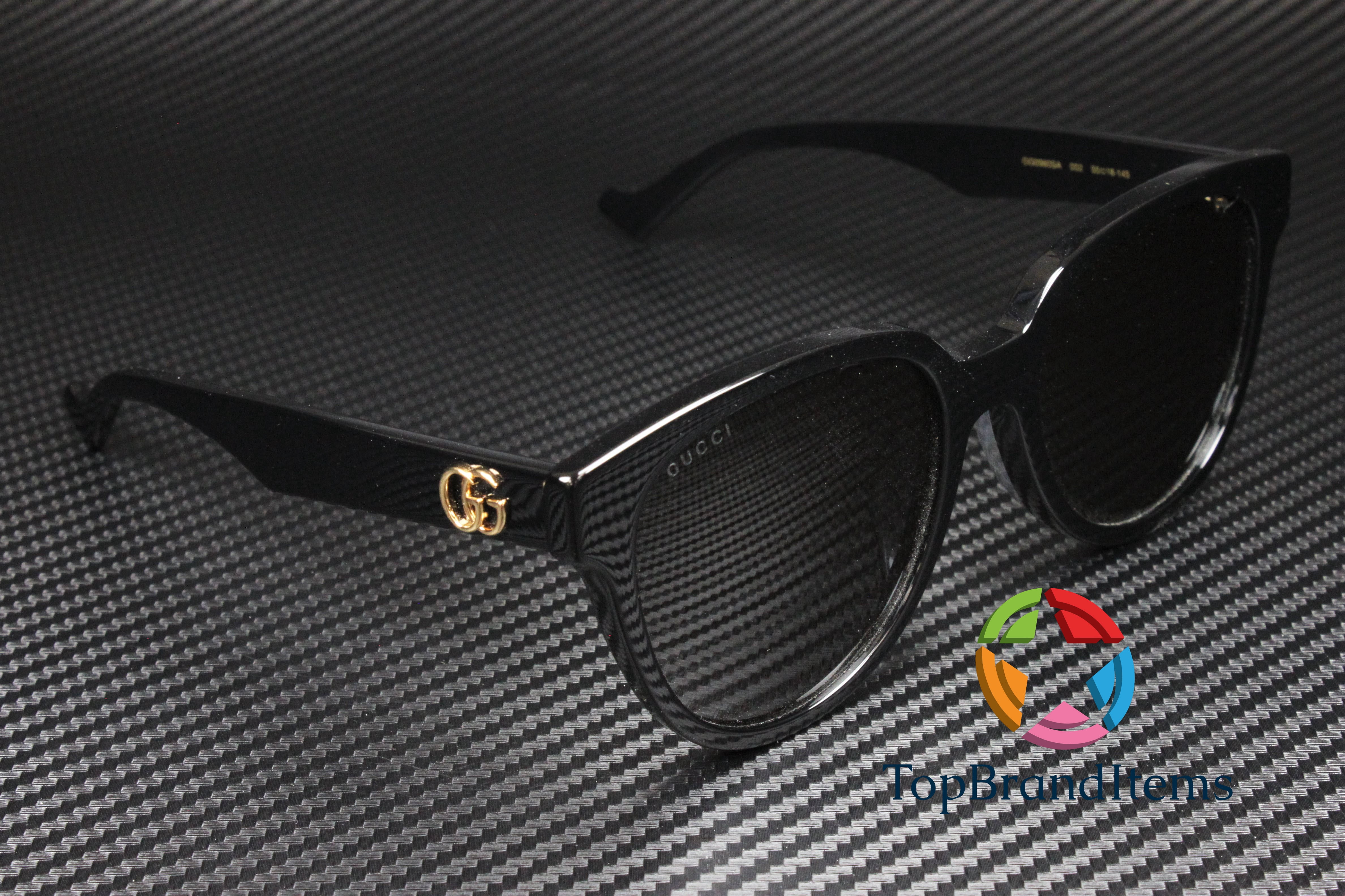 GUCCI GG0960SA 002 Round Black Shiny Grey 55 mm Women display picture 3