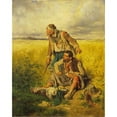 thumbnail image 2 of August von Pettenkofen 12x14 Gold Ornate Wood Frame and Double Matted Museum Art Print Titled - Robbers in a Cornfield (1852), 2 of 4