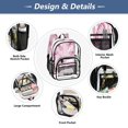 thumbnail image 5 of Large Clear PVC Backpack Heavy Duty See Through Backpack for Adults Work Travel, Striped Bow Art Printed 12L, 5 of 8