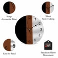 thumbnail image 5 of Wall Clock Brown Black Lines Clocks PVC Silent Non-Ticking Battery Operated Decorative Boho Style Round Clock for Home Living Room Kitchen Bedroom Office School Wall Decor 14 Inch, 5 of 9