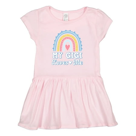 

Inktastic My Gigi Loves Me Retro Rainbow Gift Toddler Girl Dress
