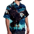 thumbnail image 2 of Starry bird Men's Poplin Shirt, Casual Short Sleeve Printed Button Down Summer Beach Unisex Shirts, 2 of 6