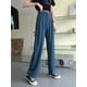 thumbnail image 1 of Pantalones de cintura alta para mujer, pantalones deportivos de color liso, pantalones casuales con colgante de pierna ancha, pantalones de fregona de nueve puntos para mujer, pantalones de mujer, 1 of 6