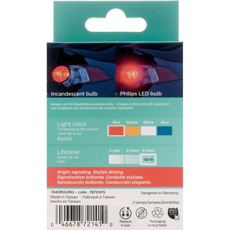 Philips Ultinon LED 1157 Miniature Automotive Signaling Bulb (Pack