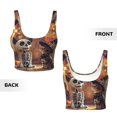 thumbnail image 6 of Sports Bras for Women Workout Tank Tops, Halloween Cat and Dog Skull Running Vest with Removable Cups, 6 of 7