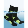 thumbnail image 4 of RANDY SUN Mens Waterproof Hiking Socks Warm Skiing Breathable Moisture Control Socks Waders for Men 1 Pair Large Black- Green, 4 of 7