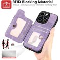thumbnail image 4 of Phone Case for iPhone 14 Pro Max 6.7 inch Wallet Cover with Screen Protector and Wrist Strap Lanyard RFID Credit Card Holder Ring Stand iPhone14promax 5G i Phone14Max Plus iPhone14 ProMax Women Purple, 4 of 13