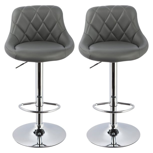 Best Master Furniture Tufted PU Leather Adjustable Height Swivel Bar