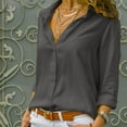 thumbnail image 2 of Mohiass Womens Button Down Shirts Long Sleeve Dressy Casual Blouses Button Up Collared Shirts Tops for Women Gray 2XL, 2 of 6