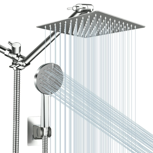 2-IN-1 Bathroom Shower Combo High Pressure Rainfall Shower Head with