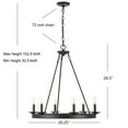 thumbnail image 5 of SAFAVIEH Joris 6 Light Industrial Adjustable Chandelier, Bronze Black, 5 of 6