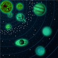 thumbnail image 2 of Toystoory Pegatinas que brillan en la oscuridad, papel pintado luminoso con sistema solar de nueve planetas, pegatinas fluorescentes que brillan en la Almacenamiento y organización del hogar Toystoory HA023396-00, 2 of 6