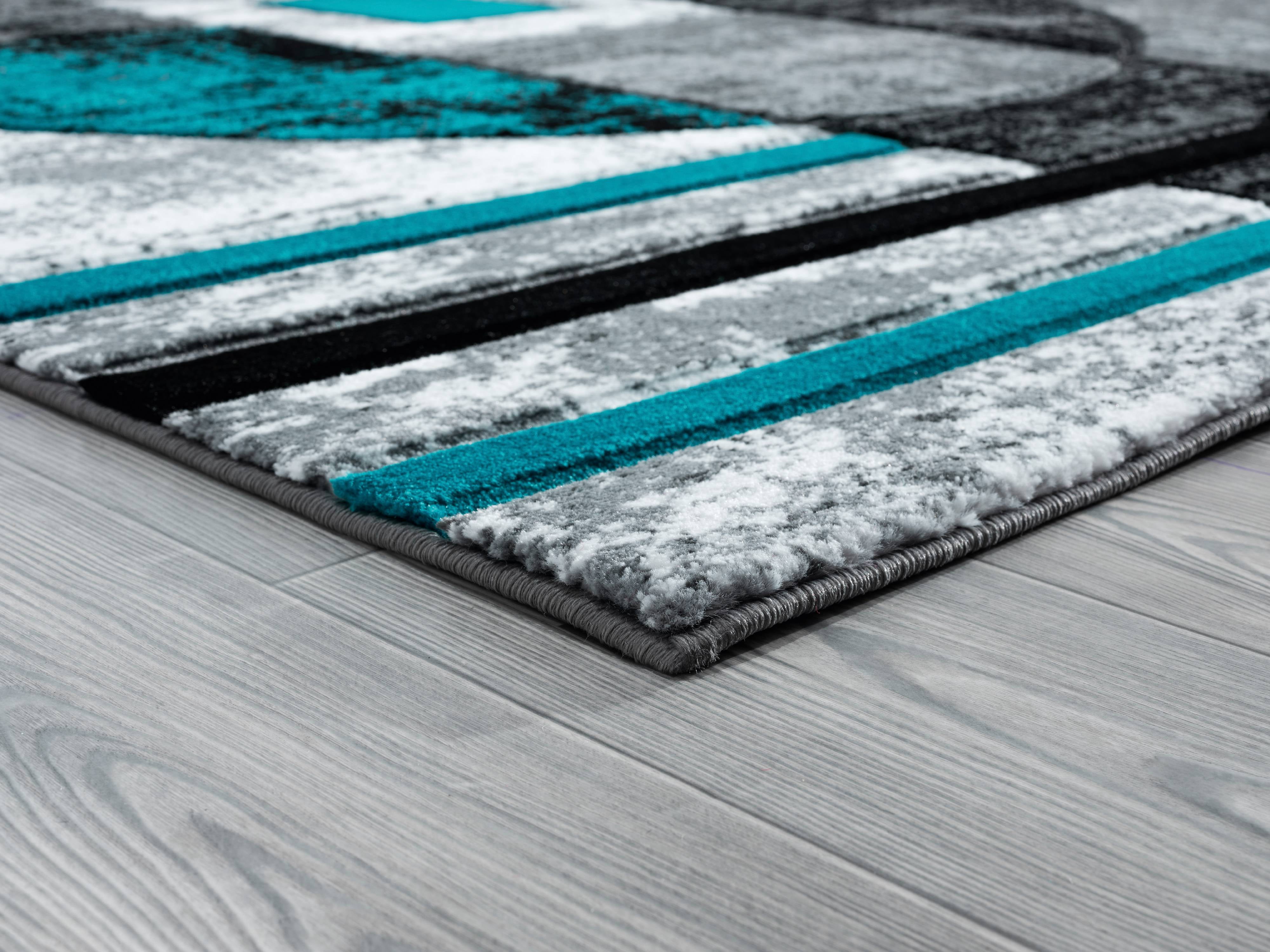 United Weavers Drachma Attica Modern Abstract Area Rug, Turquoise, 5'3" x 7'6"