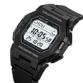 thumbnail image 3 of Montre Numérique de Sport pour Hommes Étanche / Affichage Lumineux Durable Extérieur Robuste Résistant aux Chocs / Chronomètre Calendrier / Randonnée Course Natation Noir, 3 of 9