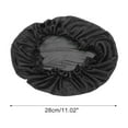 thumbnail image 2 of Unique Bargains 2 Pc Women Flowered Shower Cap for Bathroom Hotel Black Satin, Milk Silk, 2 of 6