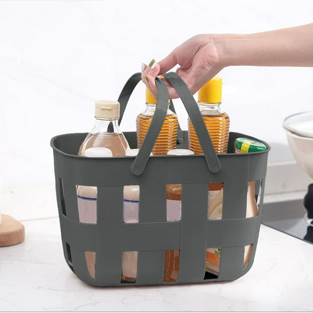 Organizadores de armario y almacenamiento Cesta de baño de plástico de mano Cesta de almacenamiento Cesta de baño Cesta de baño Cesta de almacenamiento miscelánea Cesta de lavado Cesta de baño Cesta d