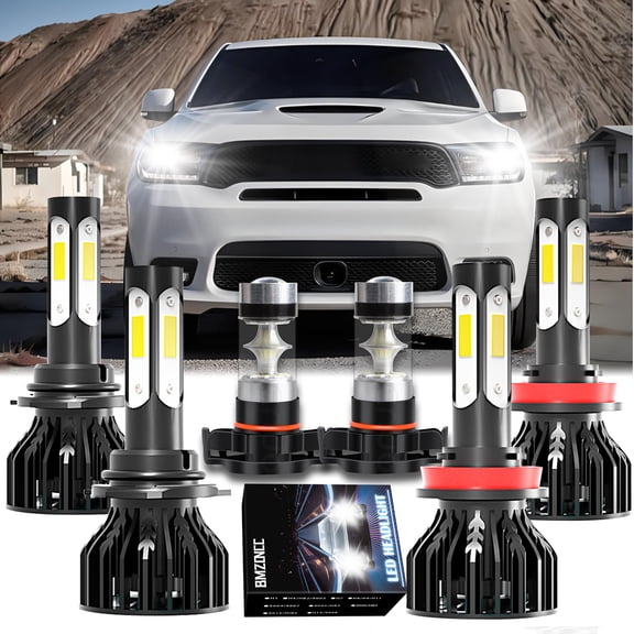 For Dodge Durango 2011 2012 2013 LED Headlights 9005 H11 High Low Beam H16 Fog Light Bulbs 6000K Cool White 6x