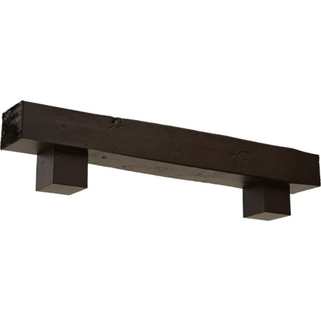 

Ekena Millwork 6 H x 10 D x 72 W Knotty Pine Faux Wood Fireplace Mantel Kit w/ Alamo Corbels Natural Mahogany