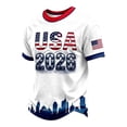 thumbnail image 2 of Men’s USA Graphic Crewneck T-Shirts Short Sleeve Wrinkle Free Breathable Tee for 4th of July Sports Football Game Day Events, 2 of 4