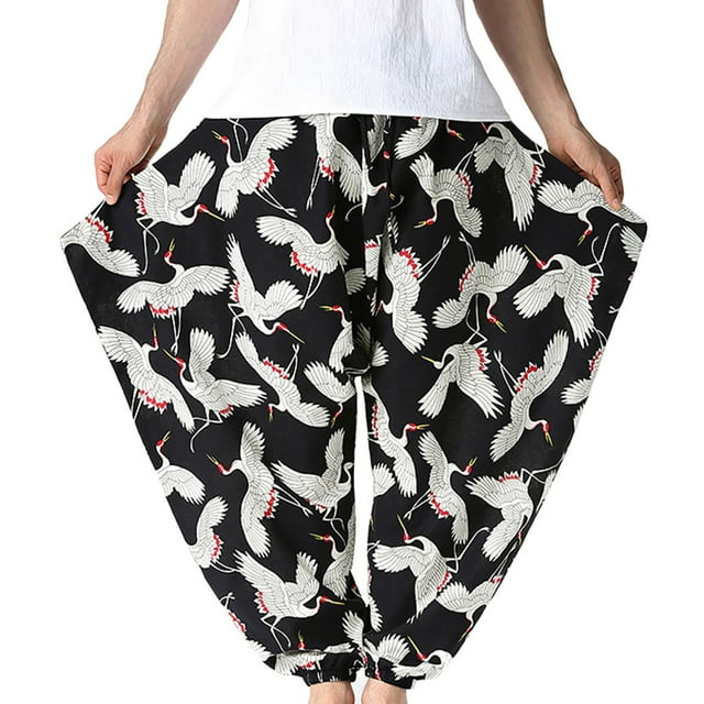 Birdeem Pantalon Décontracté Mode Rétro Imprimé Taille Mi-Haute pour Hommes