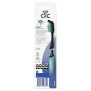 Oral-B Clic Starter Kit Teal Toothbrush, Oral-B Whitening Medium Brush Head, Adults and Children 3+