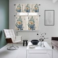 thumbnail image 4 of Blue Snowman Christmas Kitchen Curtains Sets for Windows 24 Inch Length, Xmas Snowflake Rustic Rod Pocket Window Treatments Tier Curtains and Valances Set for Bedroom/Bathroom, 4 of 8