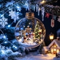 thumbnail image 4 of Light Up Christmas Ball Ornament, LED Clear Hanging Bauble with Miniature Scene, Holiday Tree Decor, 4 of 6