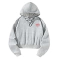 thumbnail image 4 of Sudadera con Capucha Recortada para Mujer, Sudadera con Cordón, Ropa Deportiva Elegante, Sudadera con Capucha Sencilla, Top Recortado para Viajes, Com XL, 4 of 8