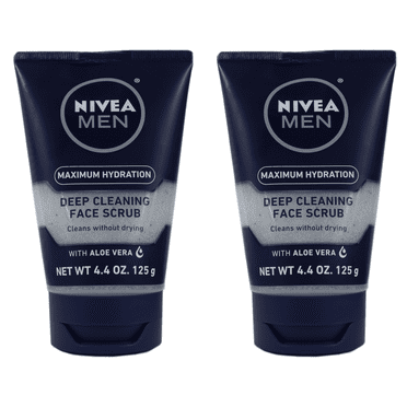 NIVEA FOR MEN Original, Deep Cleaning Face Scrub 4.4 oz (Pack of 2)