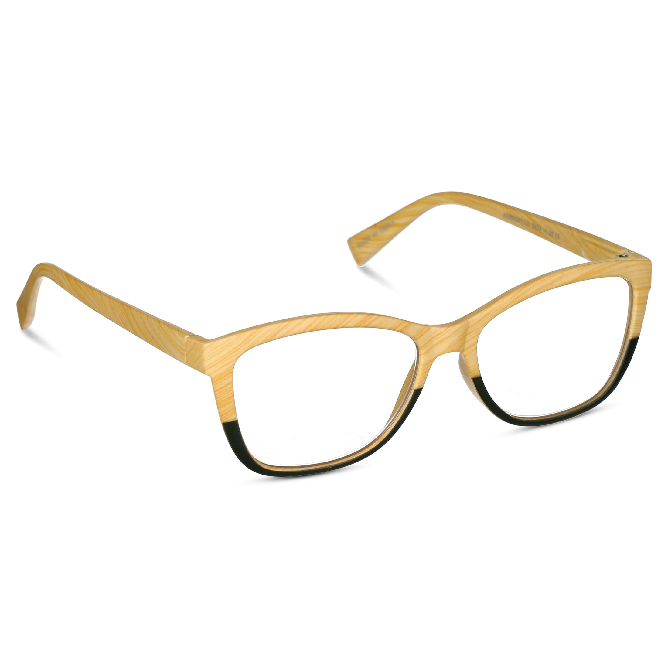 Elton John Pop Specs Reading Glasses - Wood Grain Ambient 1.50, Cat Eye Frame