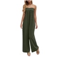 thumbnail image 1 of Pantalones de Pierna Ancha Casual Pecho Plisado Correa de Espalda Suelto para Primavera Verano, 1 of 9